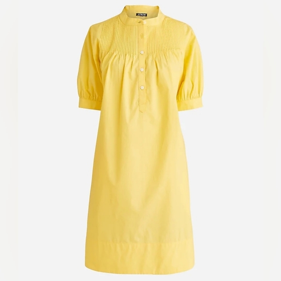 J. CREW Short-sleeve mini shirt-dress in cotton poplin Classic Yellow Size XS - Picture 1 of 16